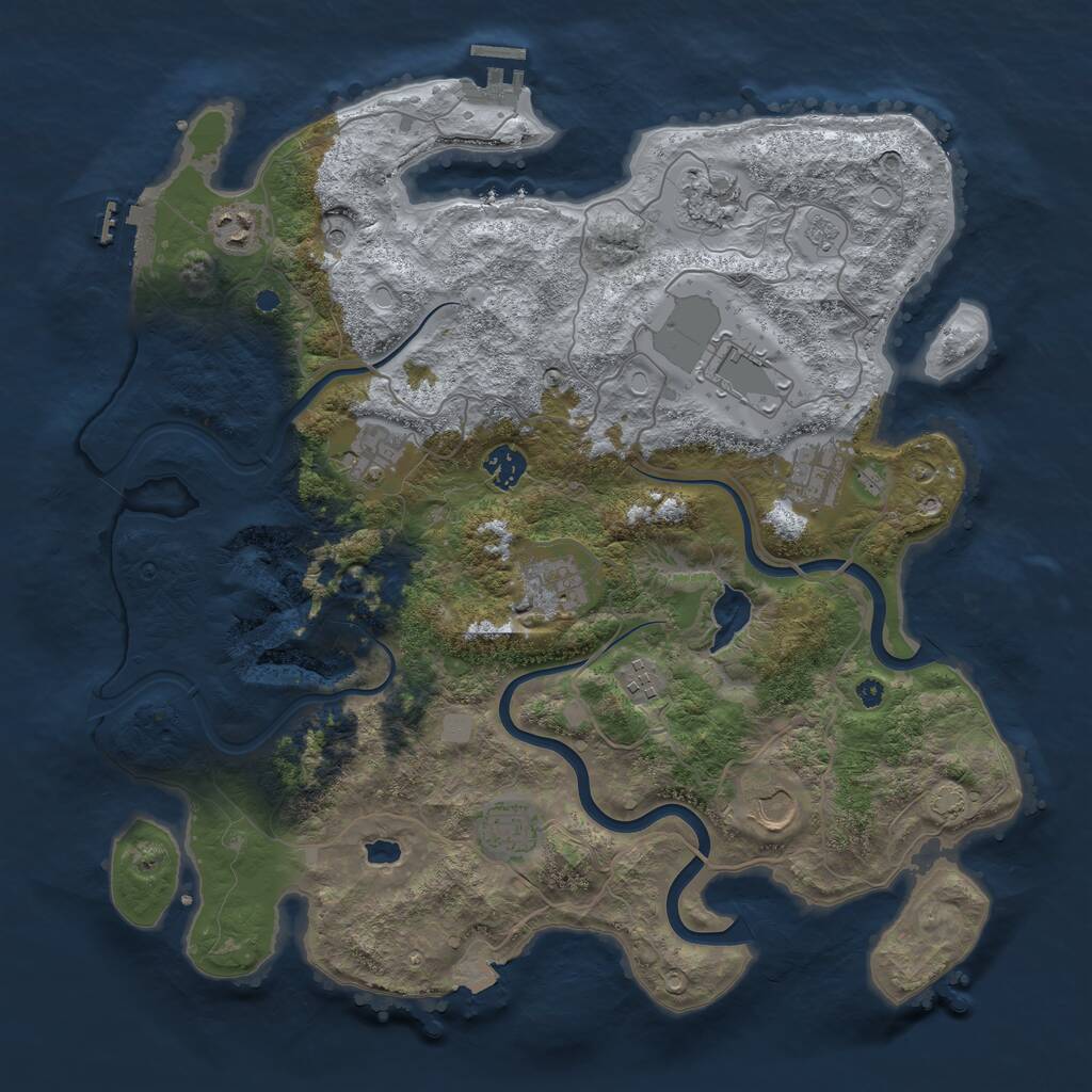 Rust Map: Procedural Map, Size: 4000, Seed: 1822816060, 16 Monuments