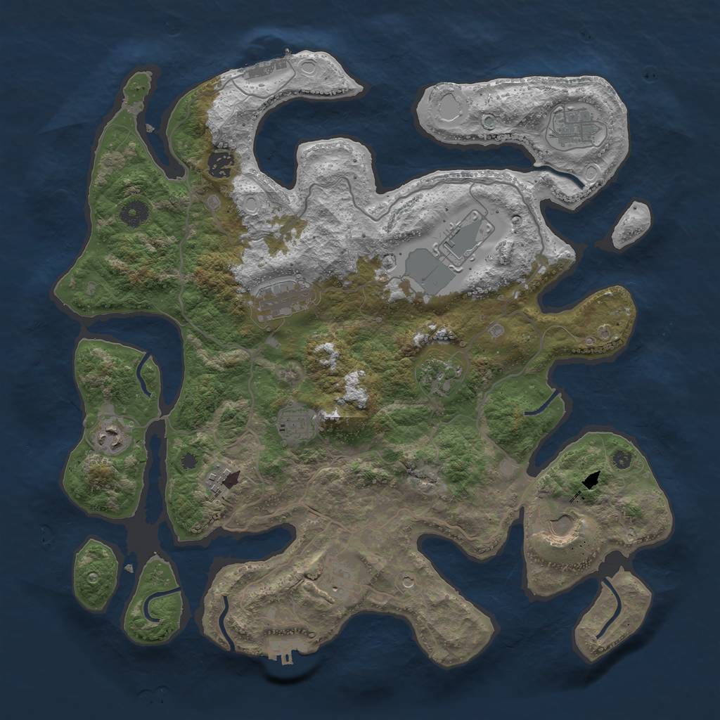 Rust Map: Procedural Map, Size: 4000, Seed: 1822816060, 21 Monuments