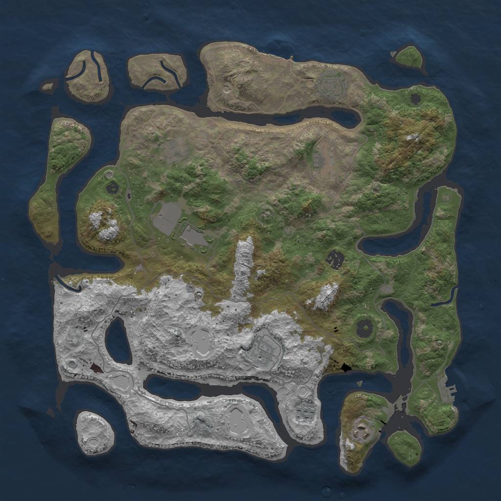 Rust Map: Procedural Map, Size: 4200, Seed: 31142069, 19 Monuments