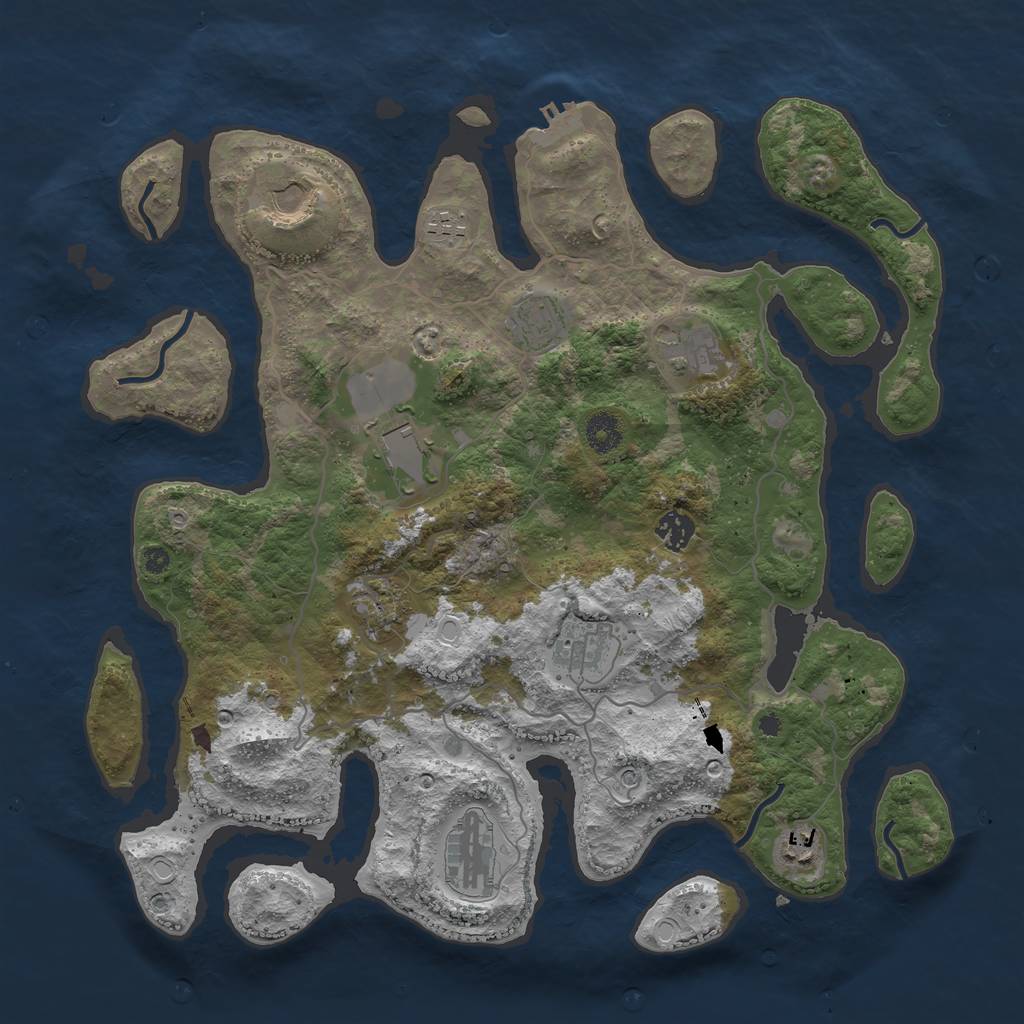 Rust Map: Procedural Map, Size: 4000, Seed: 4562, 20 Monuments