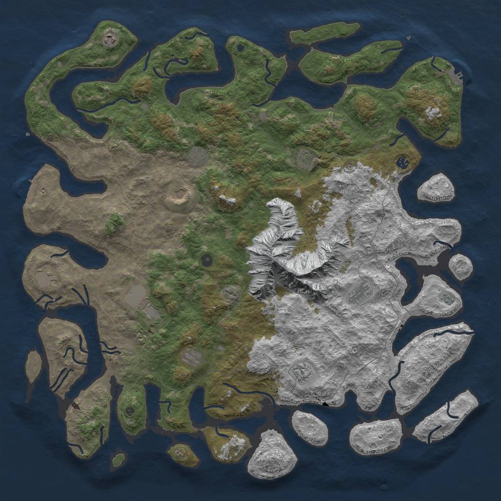 Rust Map: Procedural Map, Size: 6000, Seed: 1907913905, 22 Monuments