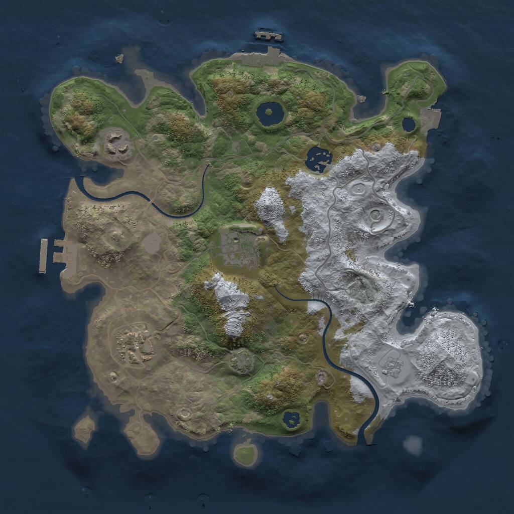 Rust Map: Procedural Map, Size: 3000, Seed: 1804600804, 10 Monuments