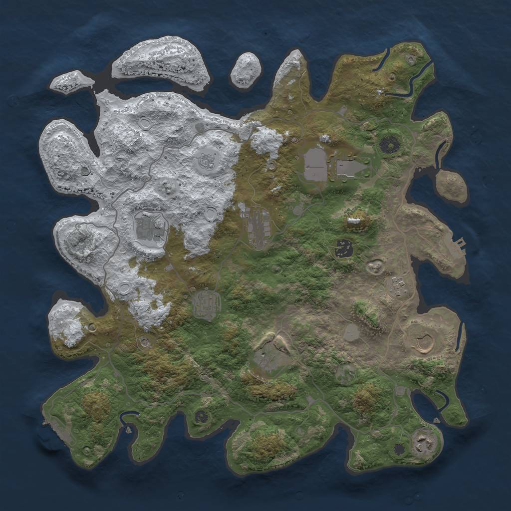 Rust Map: Procedural Map, Size: 4000, Seed: 170, 18 Monuments