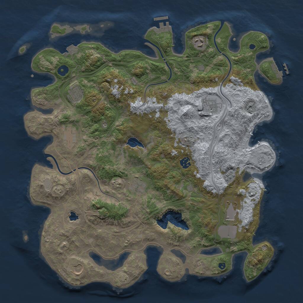 Rust Map: Procedural Map, Size: 4250, Seed: 667817, 15 Monuments