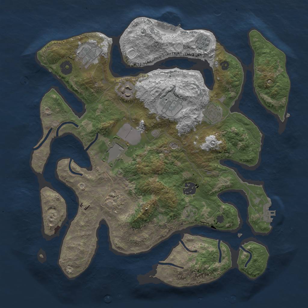 Rust Map: Procedural Map, Size: 3500, Seed: 3112209, 19 Monuments