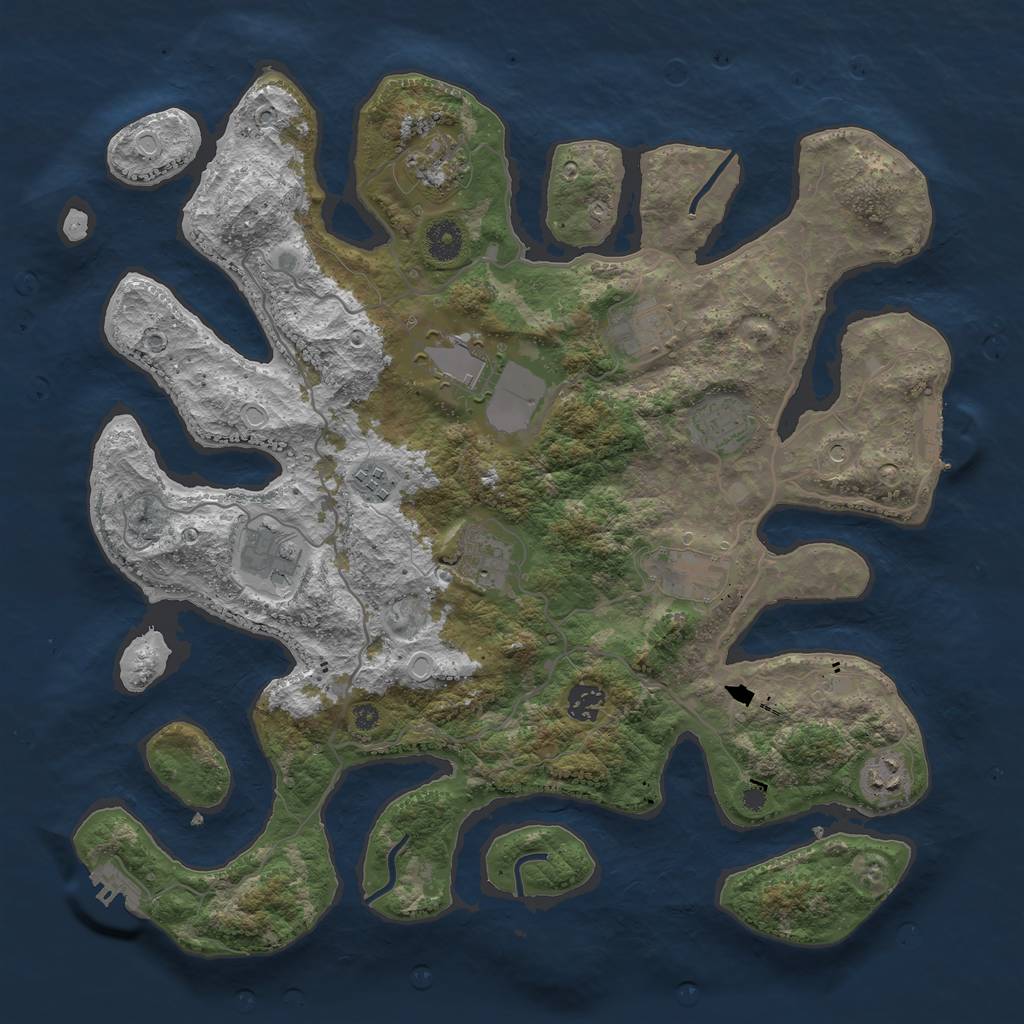 Rust Map: Procedural Map, Size: 4000, Seed: 8936699, 21 Monuments