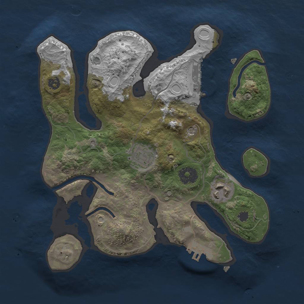 Rust Map: Procedural Map, Size: 2500, Seed: 6821, 13 Monuments