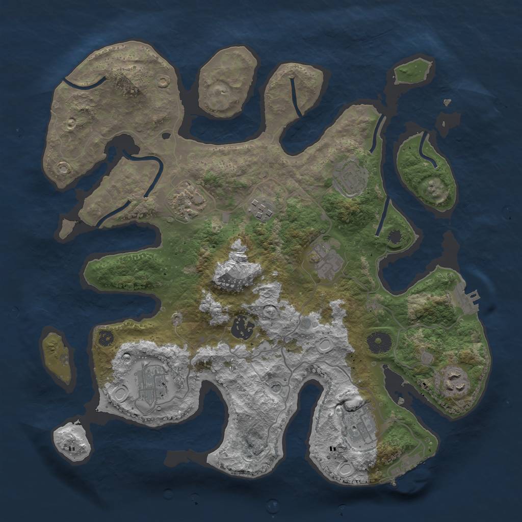 Rust Map: Procedural Map, Size: 3400, Seed: 952142727, 19 Monuments