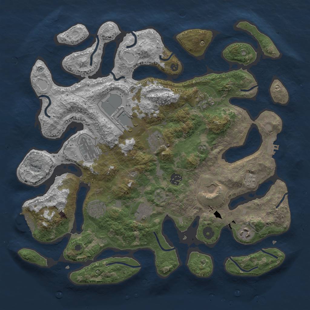 Rust Map: Procedural Map, Size: 3950, Seed: 301105, 21 Monuments