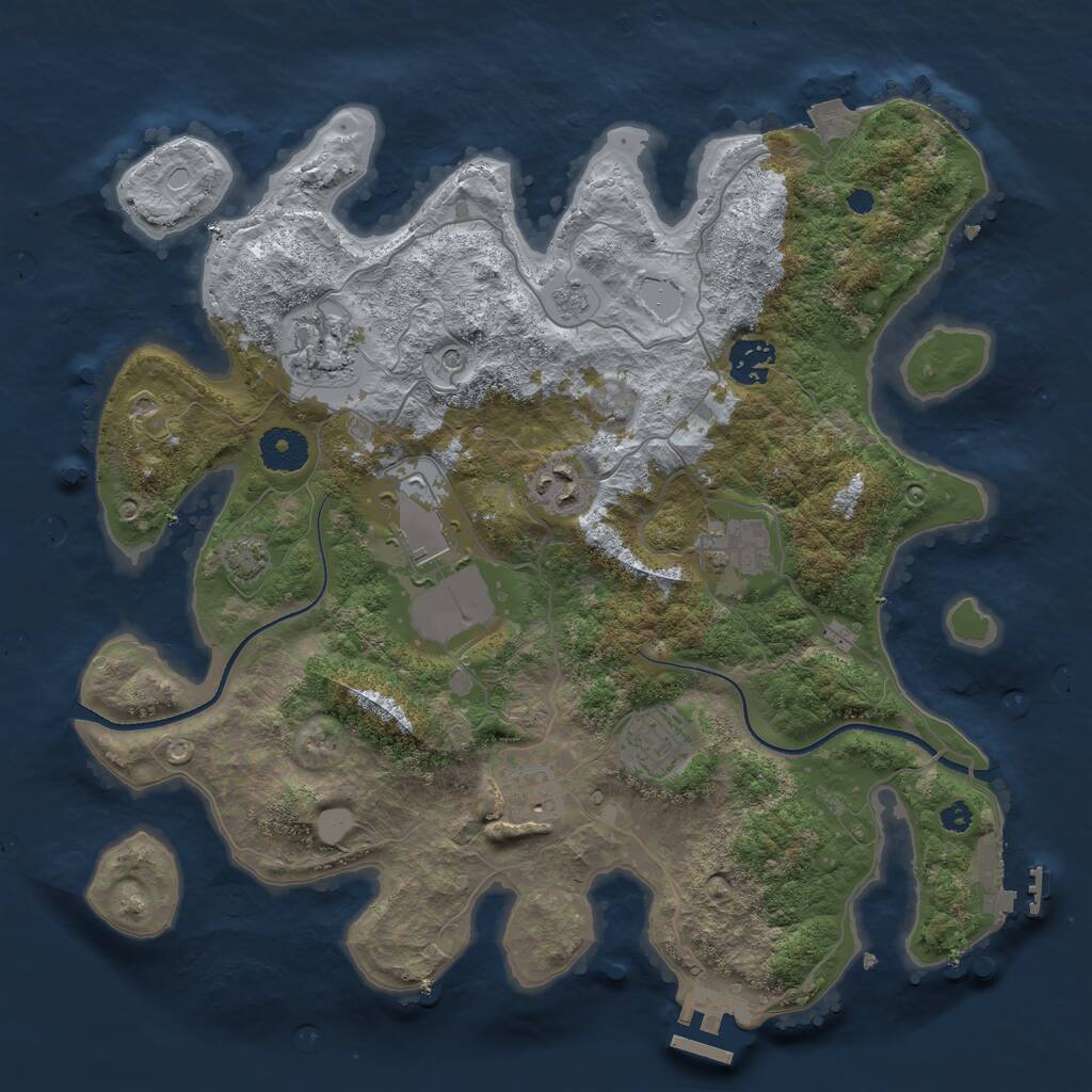 Rust Map: Procedural Map, Size: 3500, Seed: 508, 13 Monuments