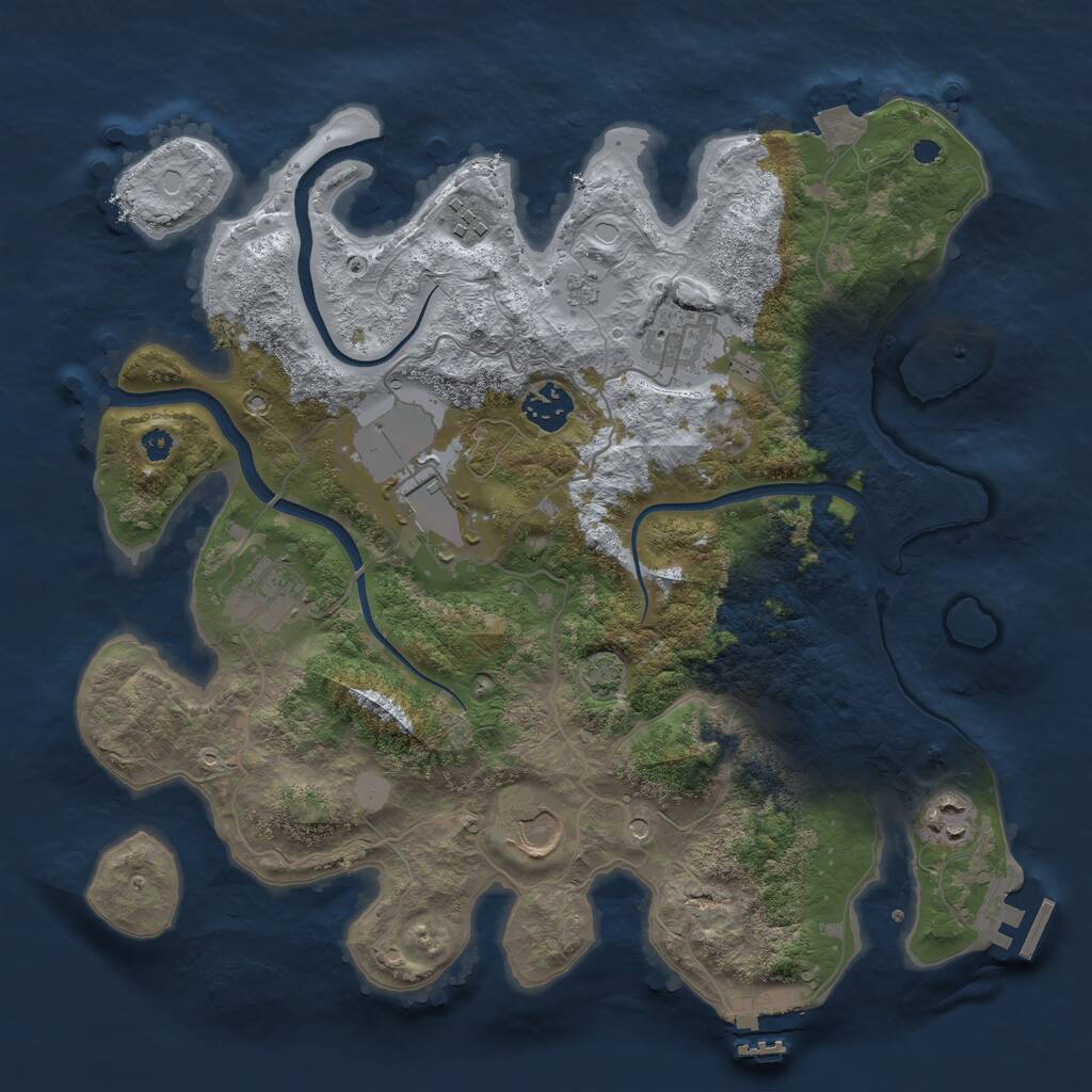 Rust Map: Procedural Map, Size: 3500, Seed: 508, 13 Monuments