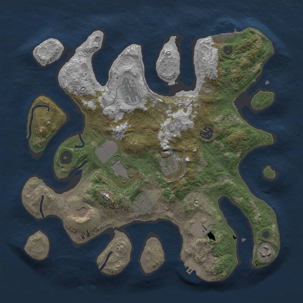 Rust Map: Procedural Map, Size: 3500, Seed: 508, 19 Monuments