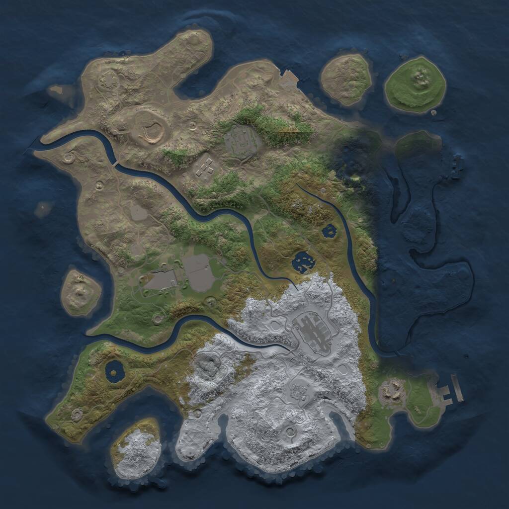 Rust Map: Procedural Map, Size: 3600, Seed: 26266, 13 Monuments