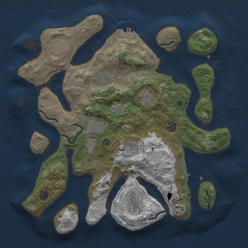 Rust Map: Procedural Map, Size: 3600, Seed: 26266, 20 Monuments