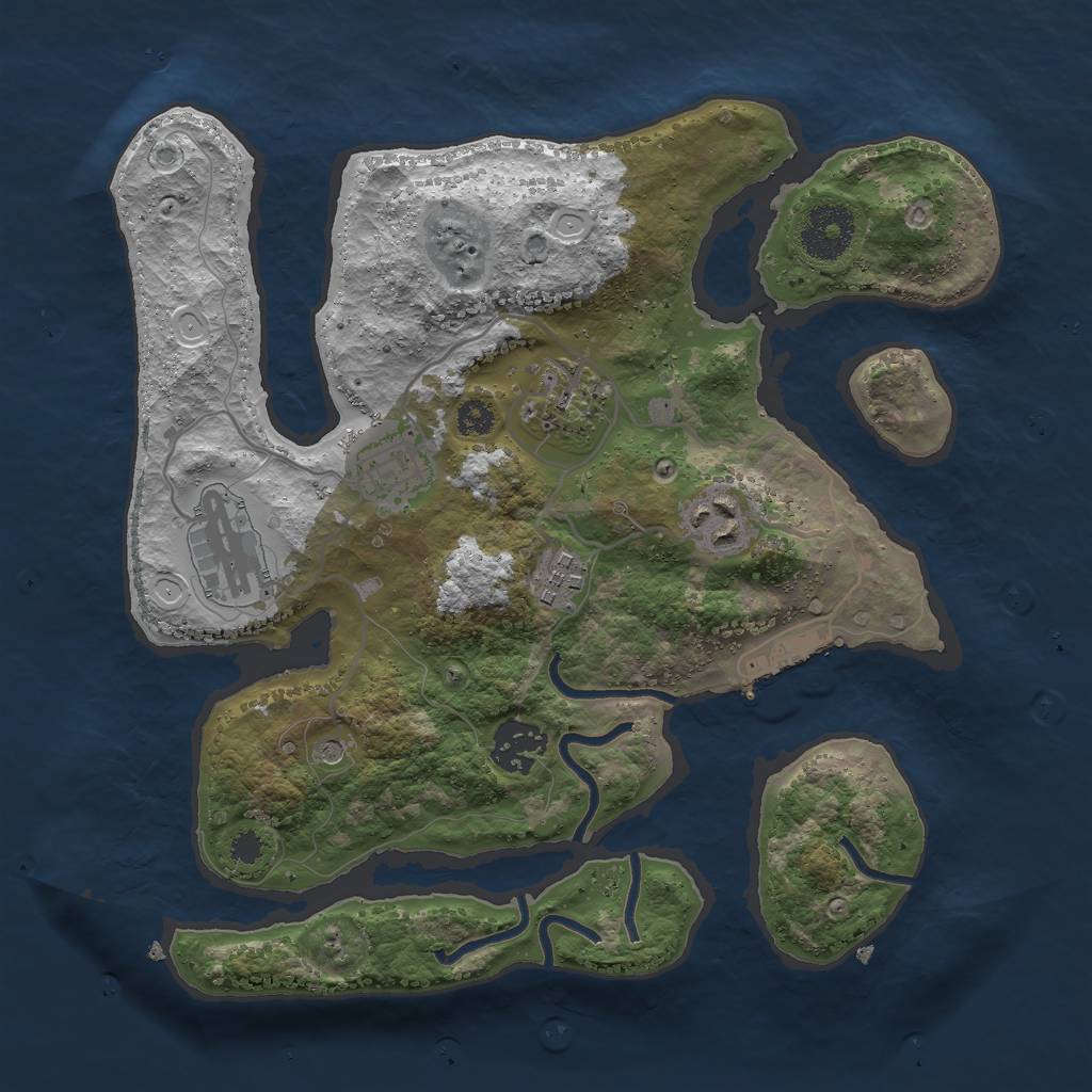 Rust Map: Procedural Map, Size: 3000, Seed: 5465421, 16 Monuments