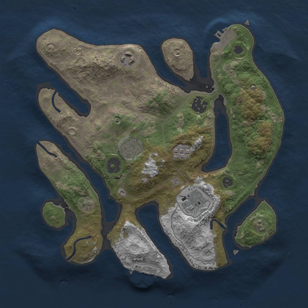 Rust Map: Procedural Map, Size: 3000, Seed: 458060, 16 Monuments