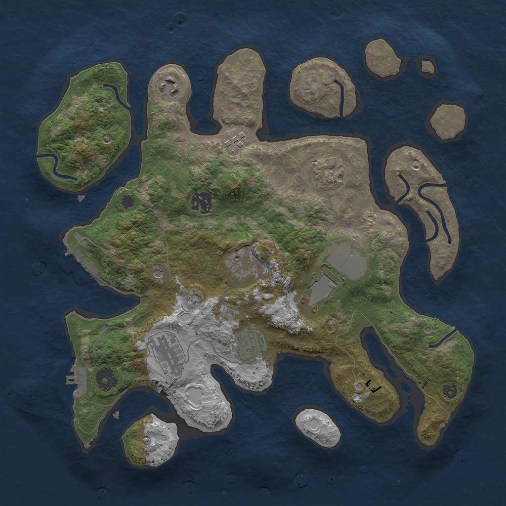 Rust Map: Procedural Map, Size: 3500, Seed: 892612156, 19 Monuments