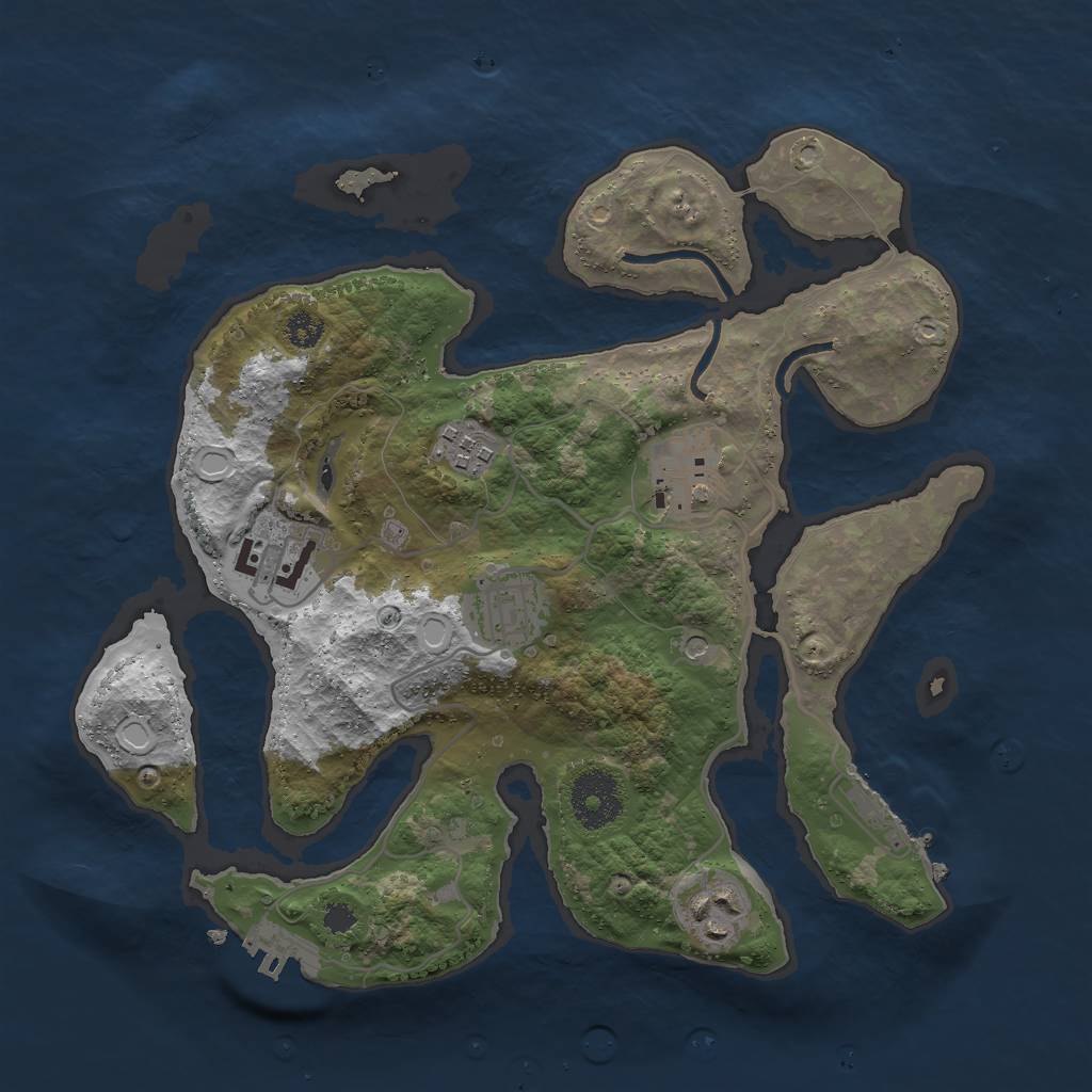 Rust Map: Procedural Map, Size: 3000, Seed: 546545492, 16 Monuments