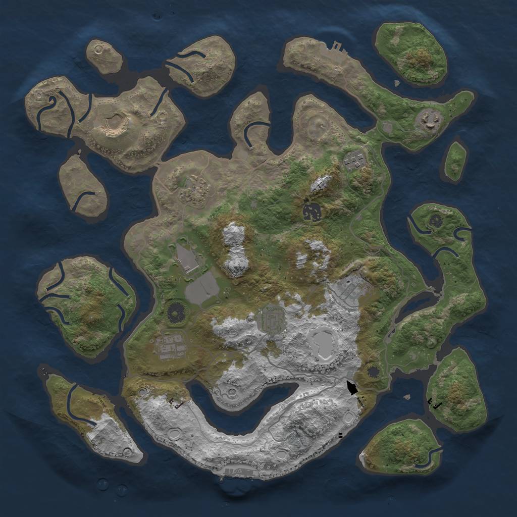 Rust Map: Procedural Map, Size: 4000, Seed: 141299770, 20 Monuments