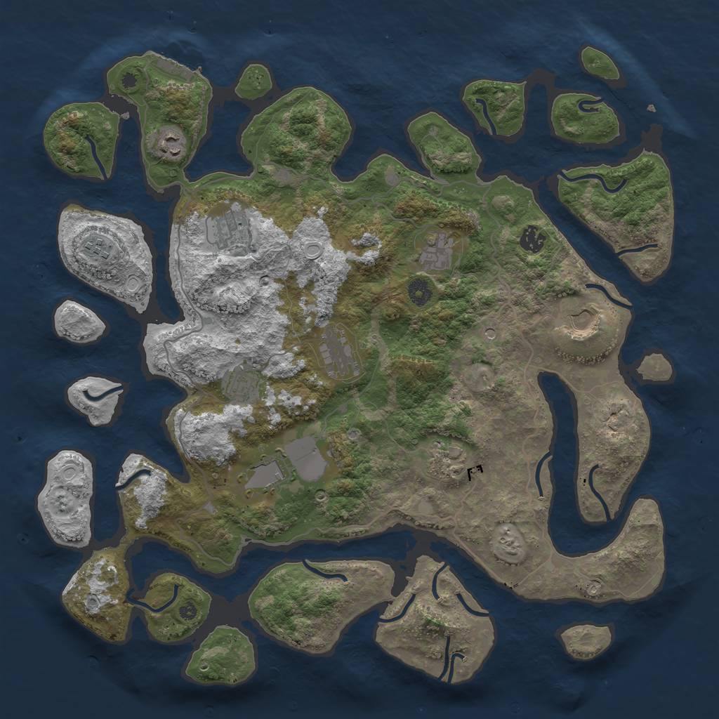 Rust Map: Procedural Map, Size: 4250, Seed: 1412424521, 20 Monuments