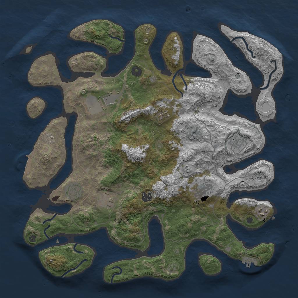 Rust Map: Procedural Map, Size: 4250, Seed: 540889, 20 Monuments