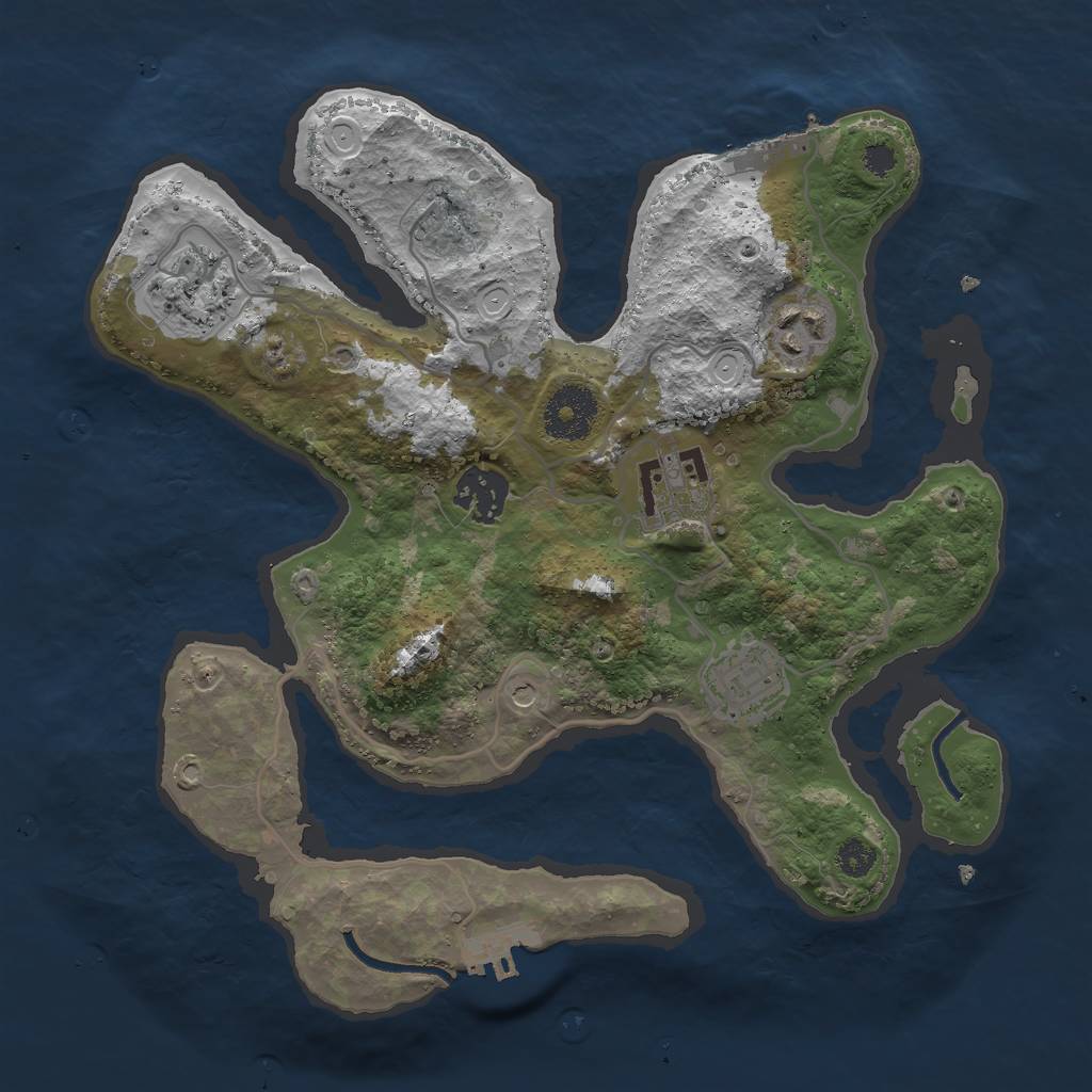 Rust Map: Procedural Map, Size: 3000, Seed: 1421803835, 16 Monuments