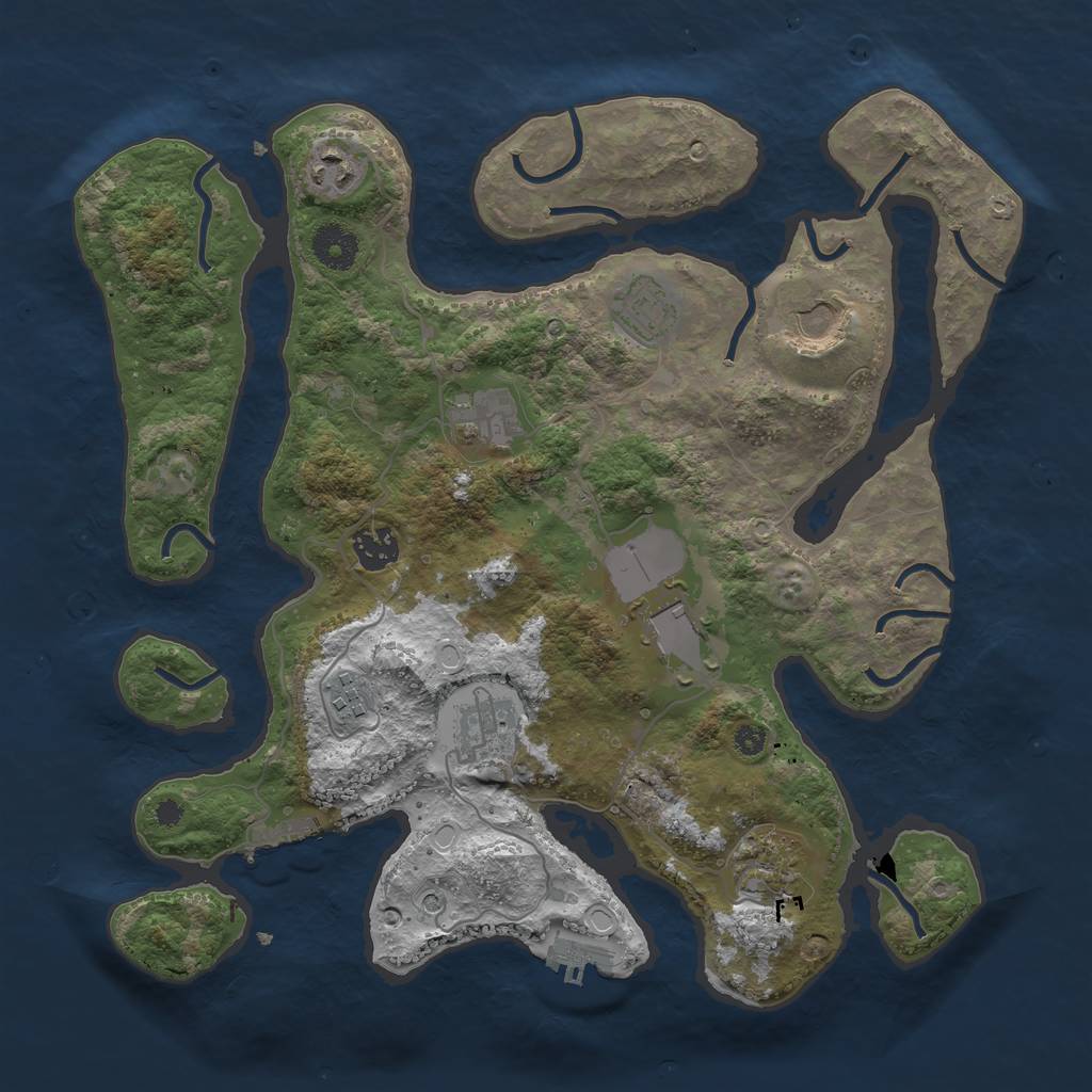 Rust Map: Procedural Map, Size: 3600, Seed: 1325866246, 20 Monuments