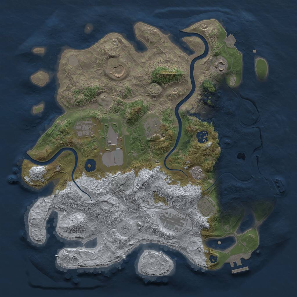 Rust Map: Procedural Map, Size: 3600, Seed: 335, 15 Monuments
