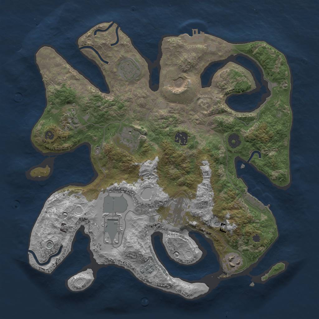 Rust Map: Procedural Map, Size: 3500, Seed: 425681, 20 Monuments