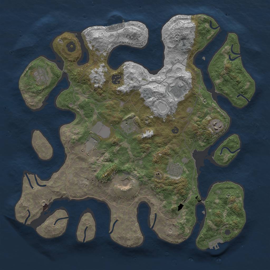 Rust Map: Procedural Map, Size: 4000, Seed: 1360078652, 20 Monuments