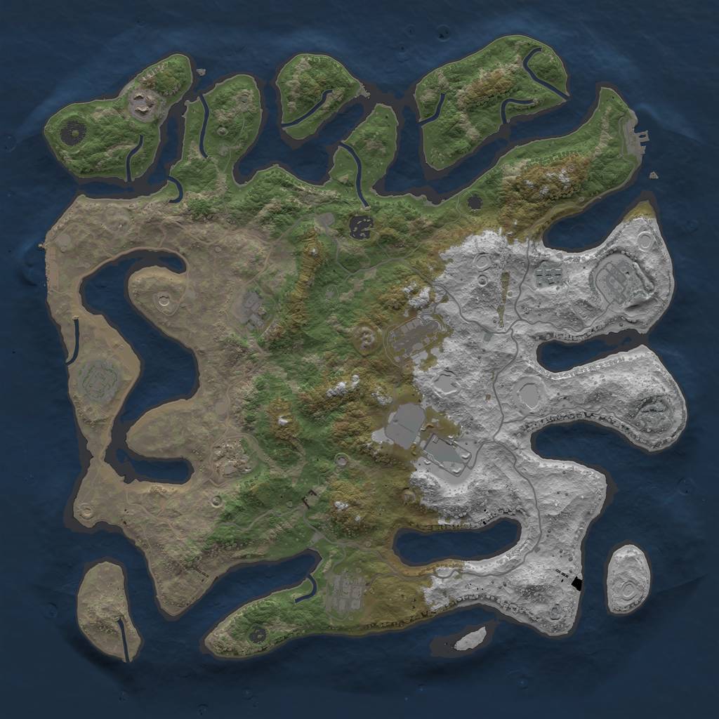 Rust Map: Procedural Map, Size: 4300, Seed: 1433468162, 21 Monuments