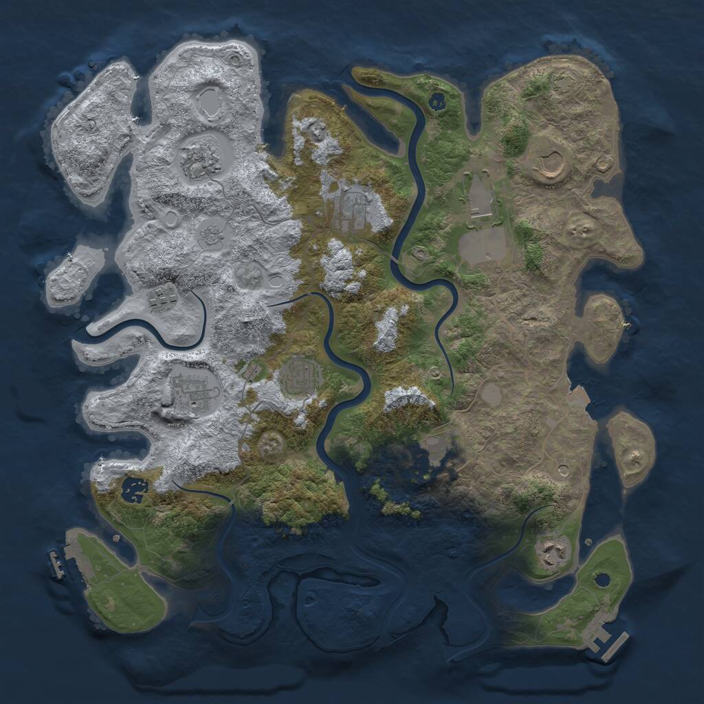 Rust Map: Procedural Map, Size: 3950, Seed: 815929, 16 Monuments