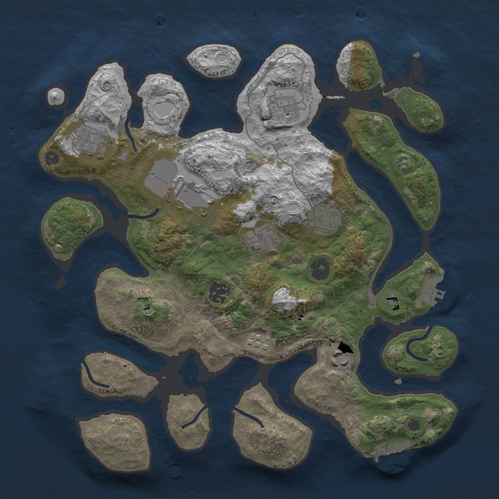 Rust Map: Procedural Map, Size: 3600, Seed: 956436635, 19 Monuments