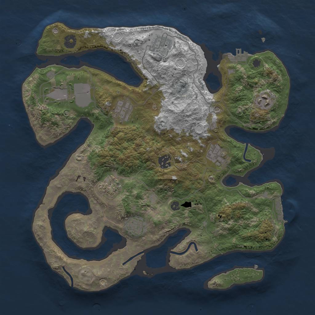 Rust Map: Procedural Map, Size: 3500, Seed: 778289632, 19 Monuments