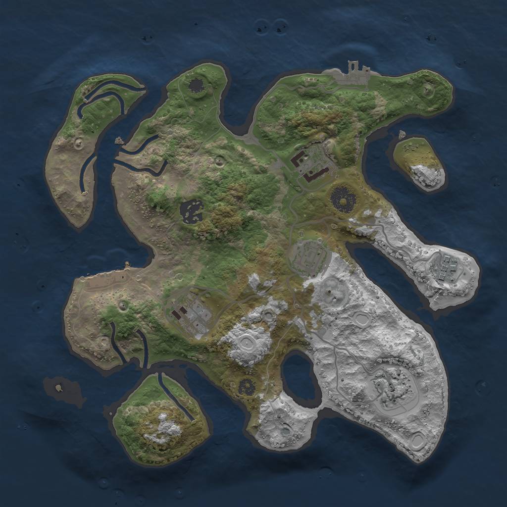 Rust Map: Procedural Map, Size: 3000, Seed: 1523634707, 16 Monuments