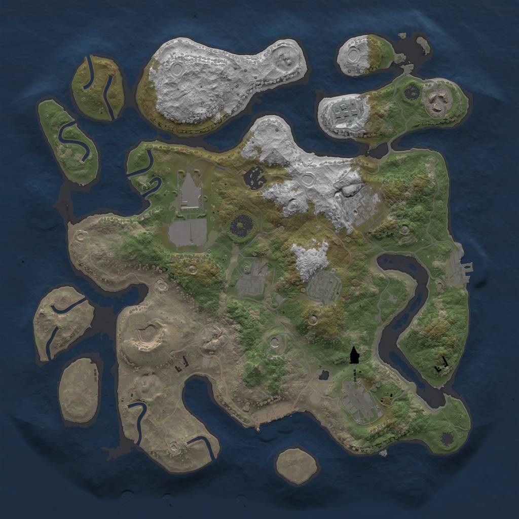 Rust Map: Procedural Map, Size: 3500, Seed: 202020, 20 Monuments