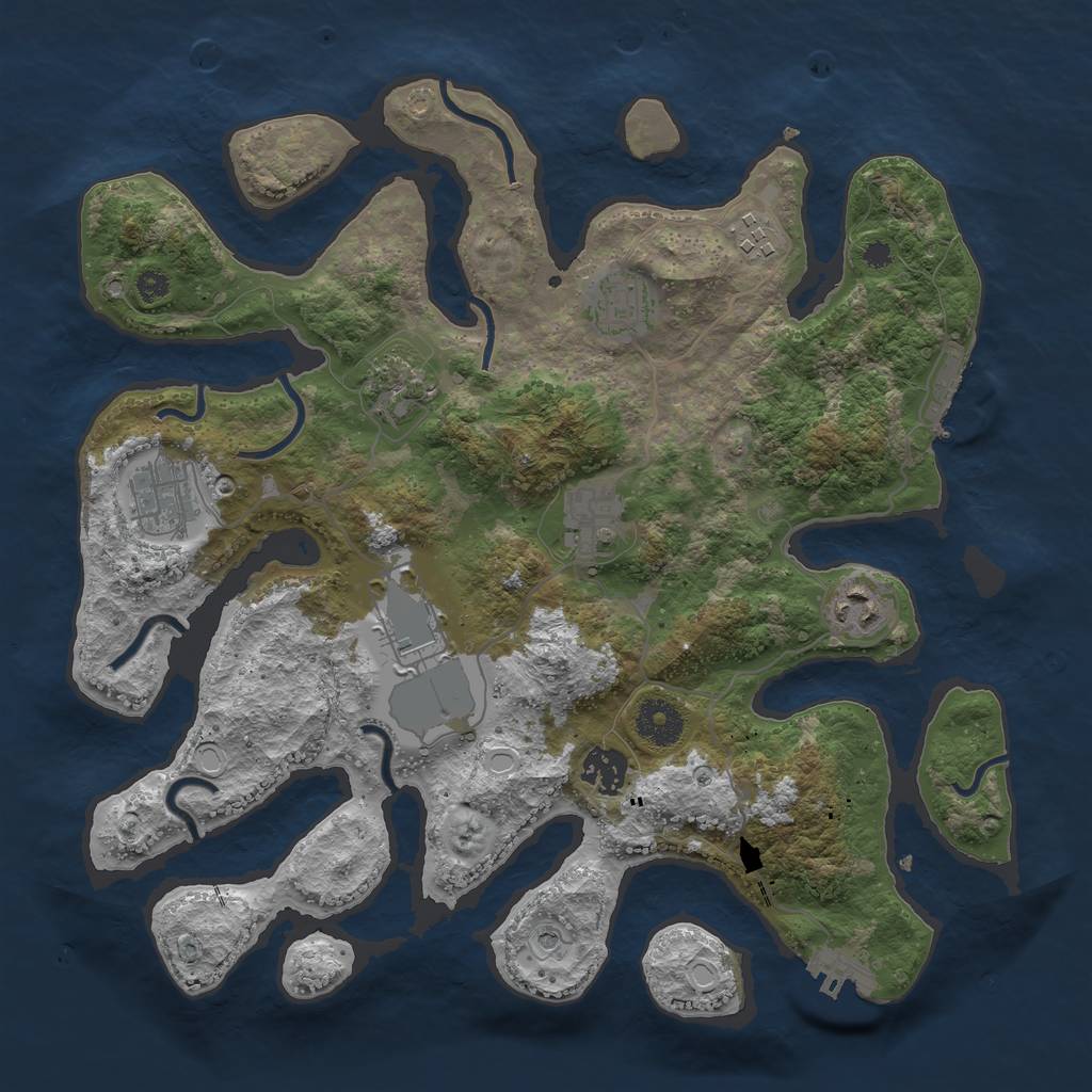 Rust Map: Procedural Map, Size: 3500, Seed: 538794019, 19 Monuments