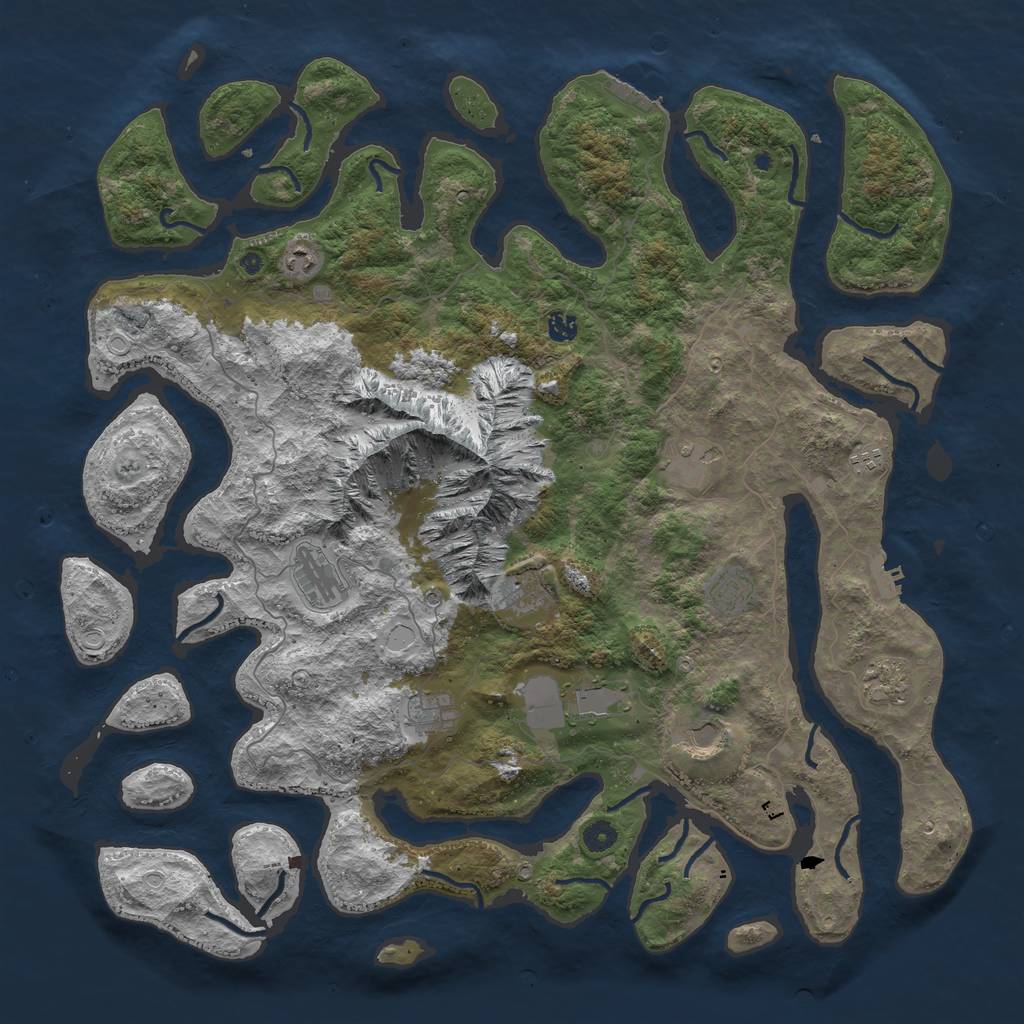 Rust Map: Procedural Map, Size: 5000, Seed: 253, 22 Monuments