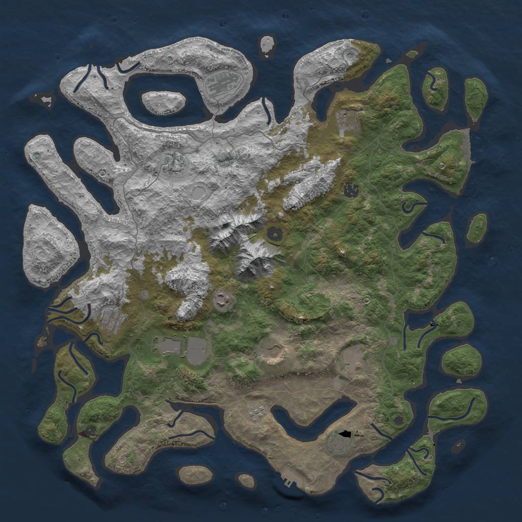 Rust Map: Procedural Map, Size: 5000, Seed: 8052021, 22 Monuments