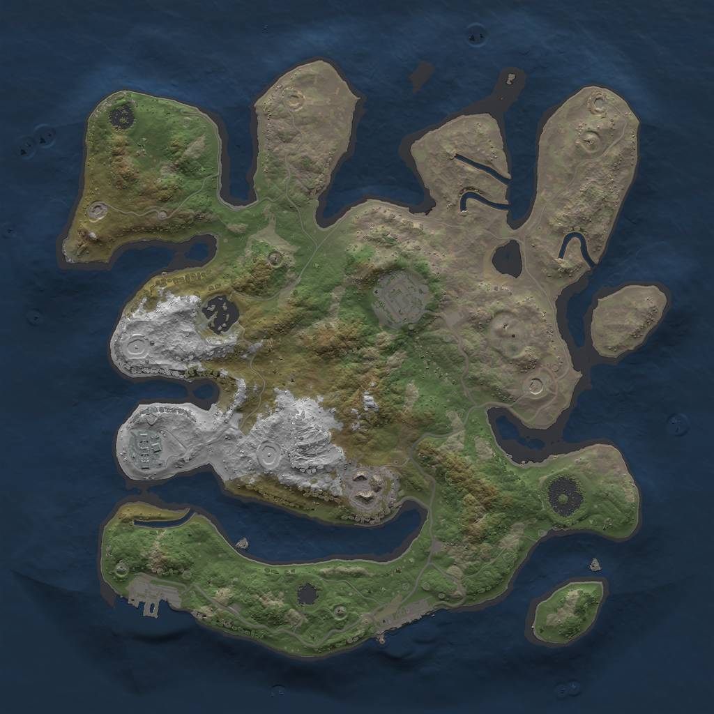 Rust Map: Procedural Map, Size: 3000, Seed: 947128, 15 Monuments