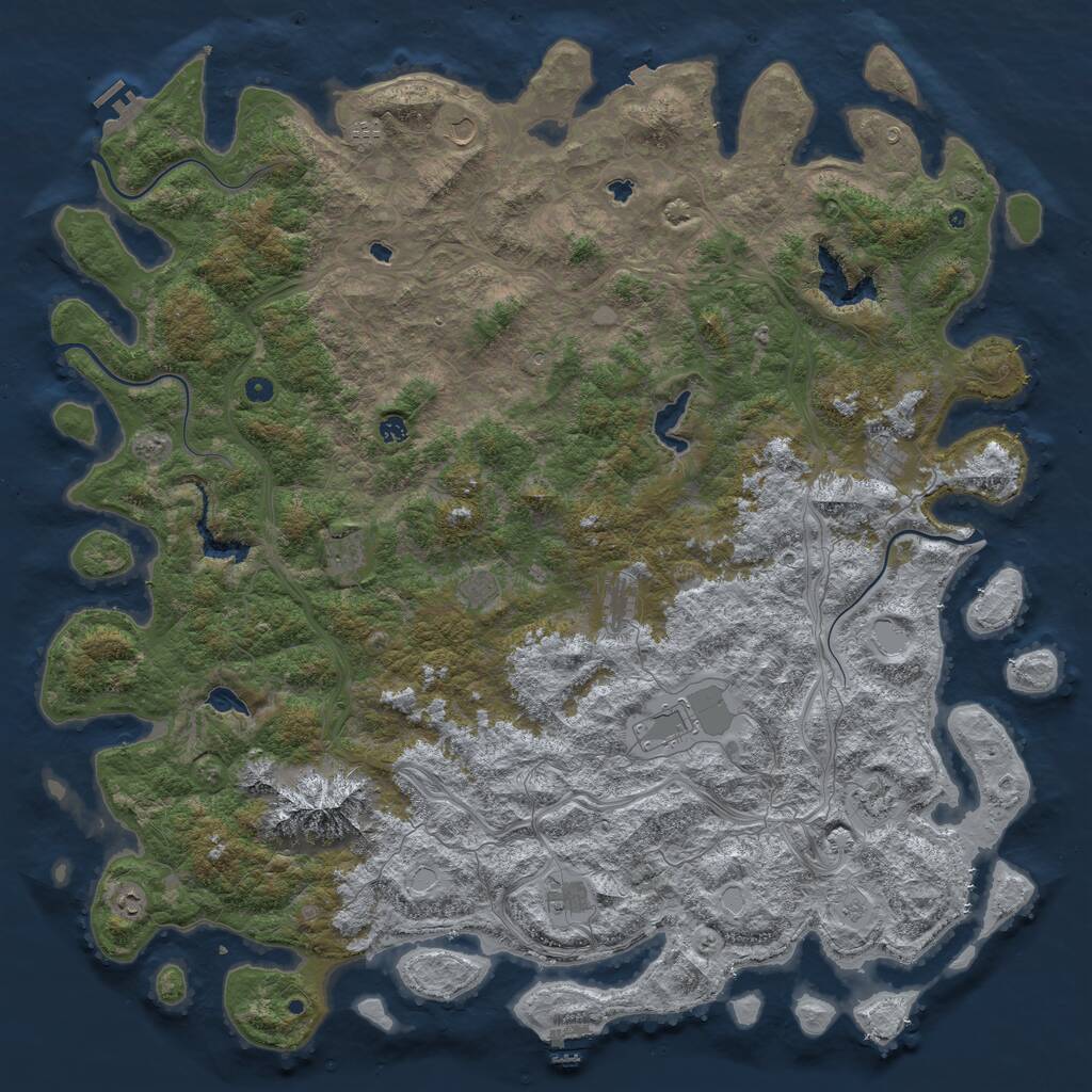 Rust Map: Procedural Map, Size: 6000, Seed: 1666925299, 17 Monuments