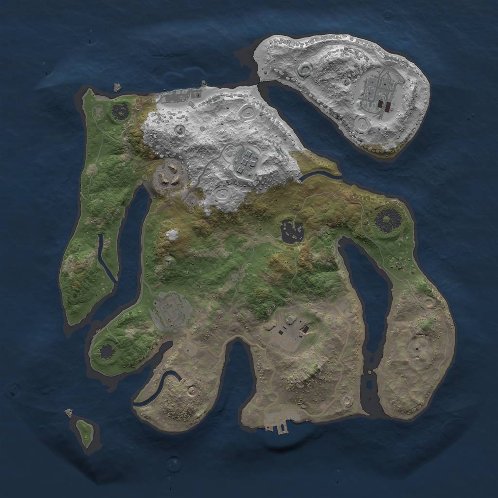 Rust Map: Procedural Map, Size: 3000, Seed: 276745887, 16 Monuments