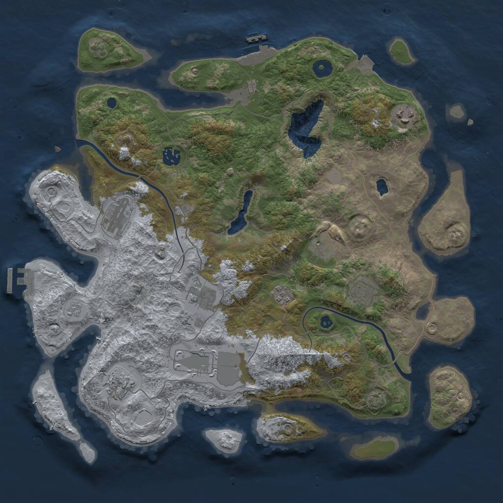 Rust Map: Procedural Map, Size: 4000, Seed: 2185900, 15 Monuments