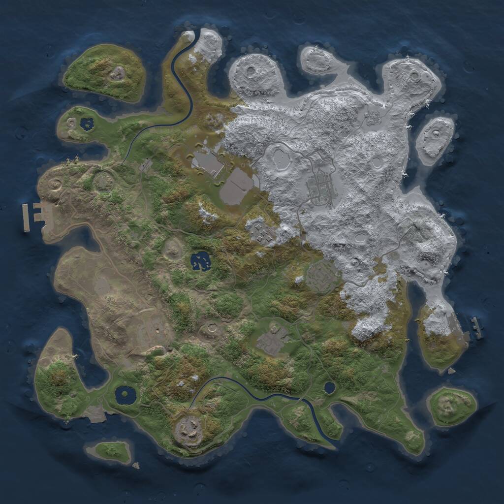 Rust Map: Procedural Map, Size: 3650, Seed: 1399, 14 Monuments