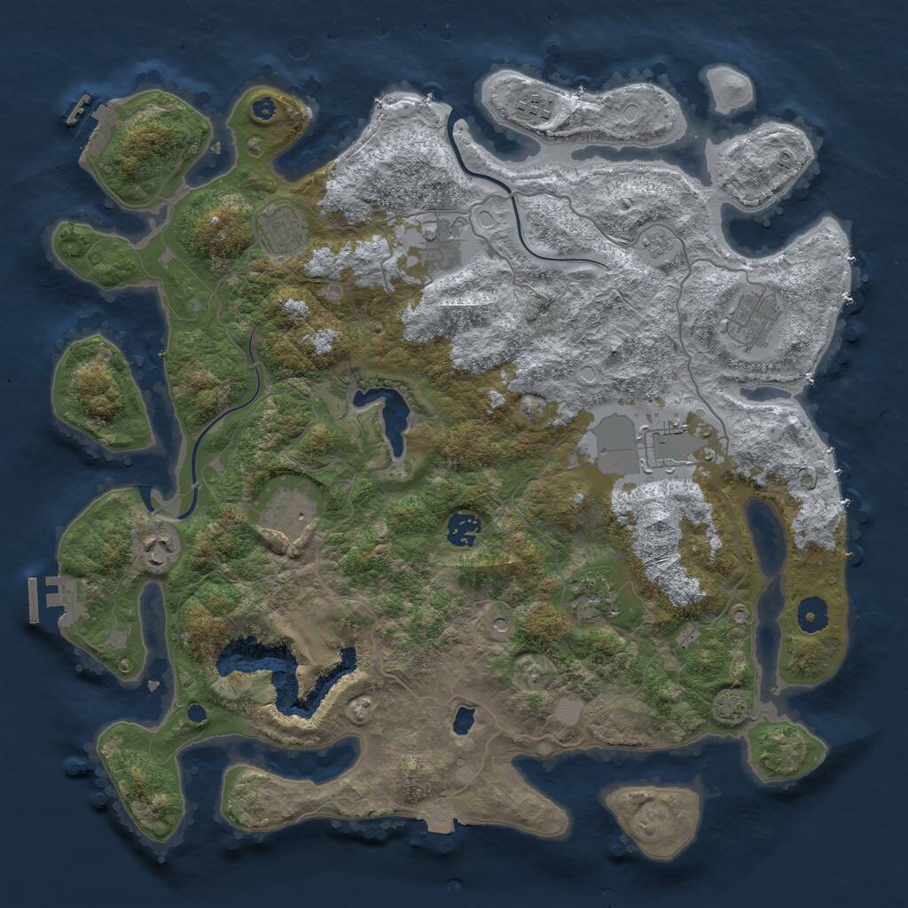 Rust Map: Procedural Map, Size: 4000, Seed: 111312, 15 Monuments
