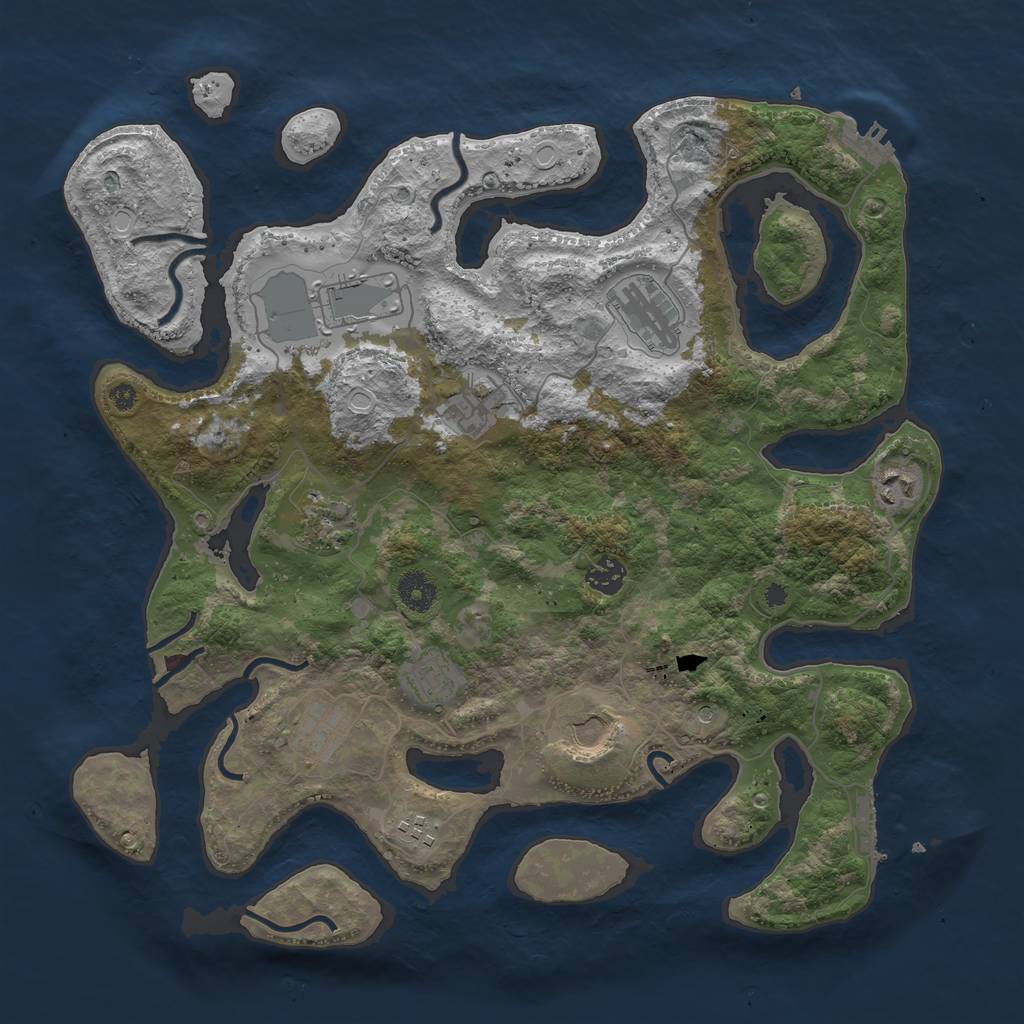 Rust Map: Procedural Map, Size: 3950, Seed: 467571, 21 Monuments