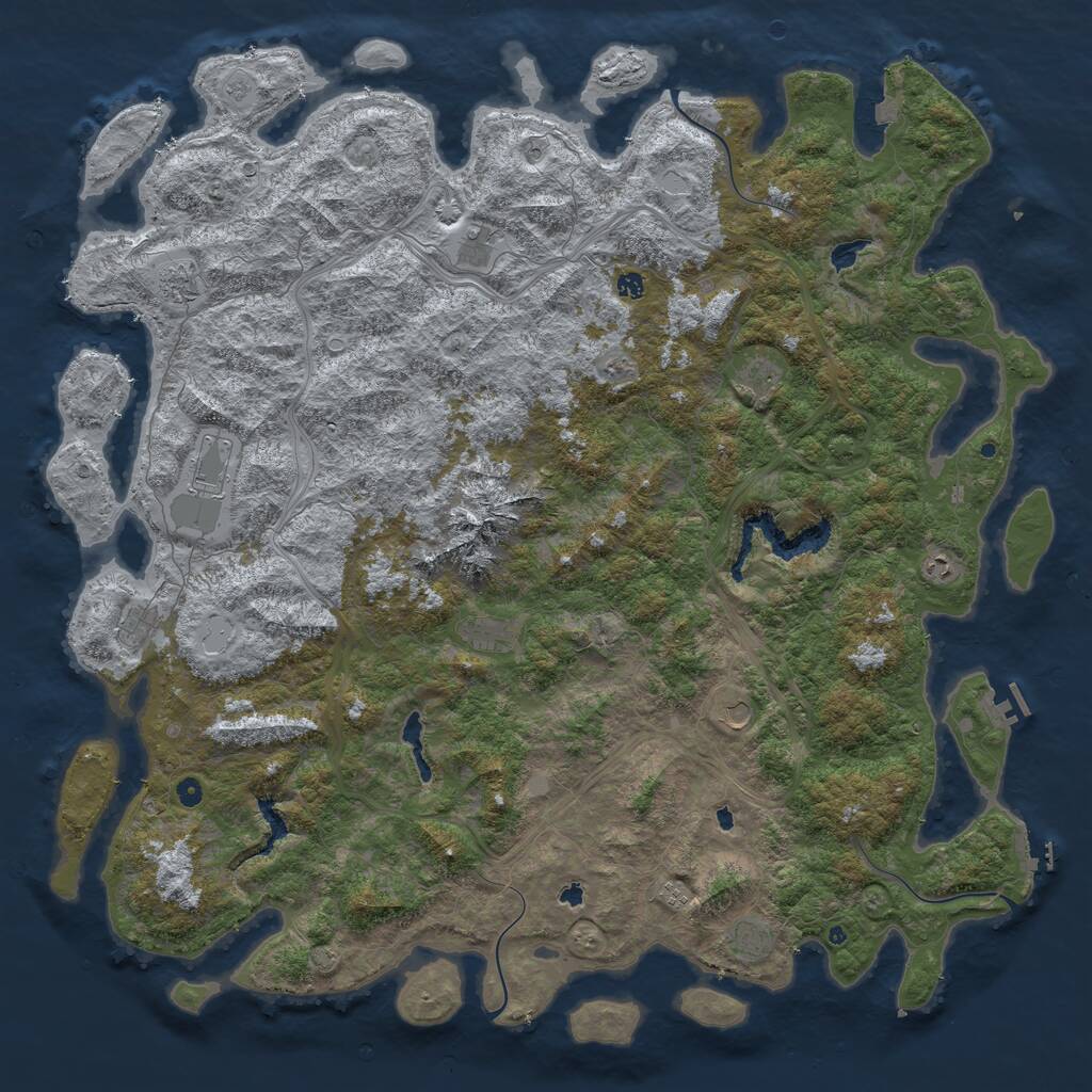 Rust Map: Procedural Map, Size: 6000, Seed: 4299, 17 Monuments