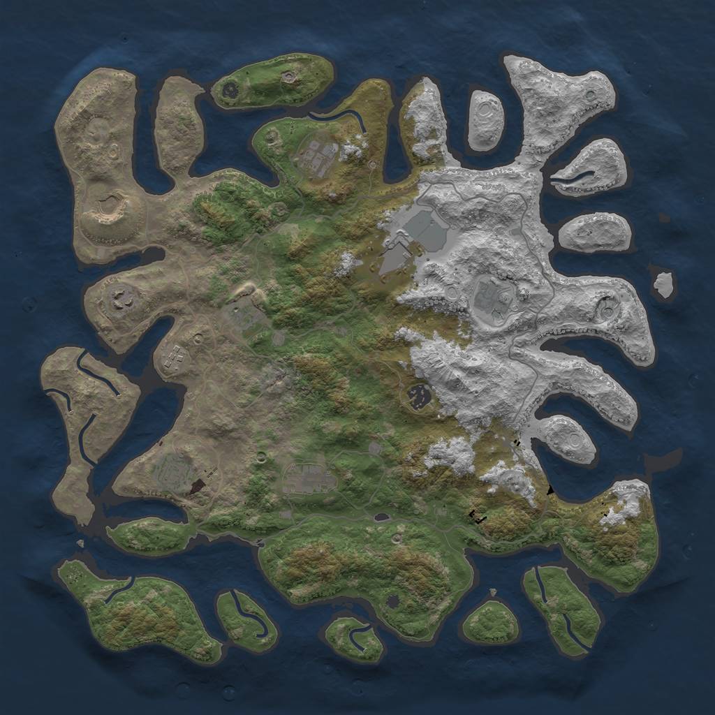 Rust Map: Procedural Map, Size: 4500, Seed: 288419793, 19 Monuments