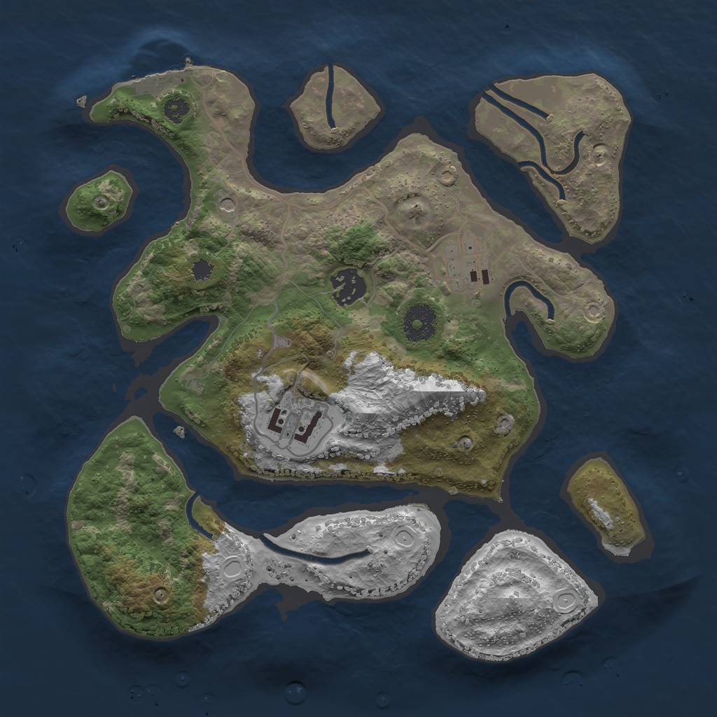 Rust Map: Procedural Map, Size: 3000, Seed: 573528, 13 Monuments