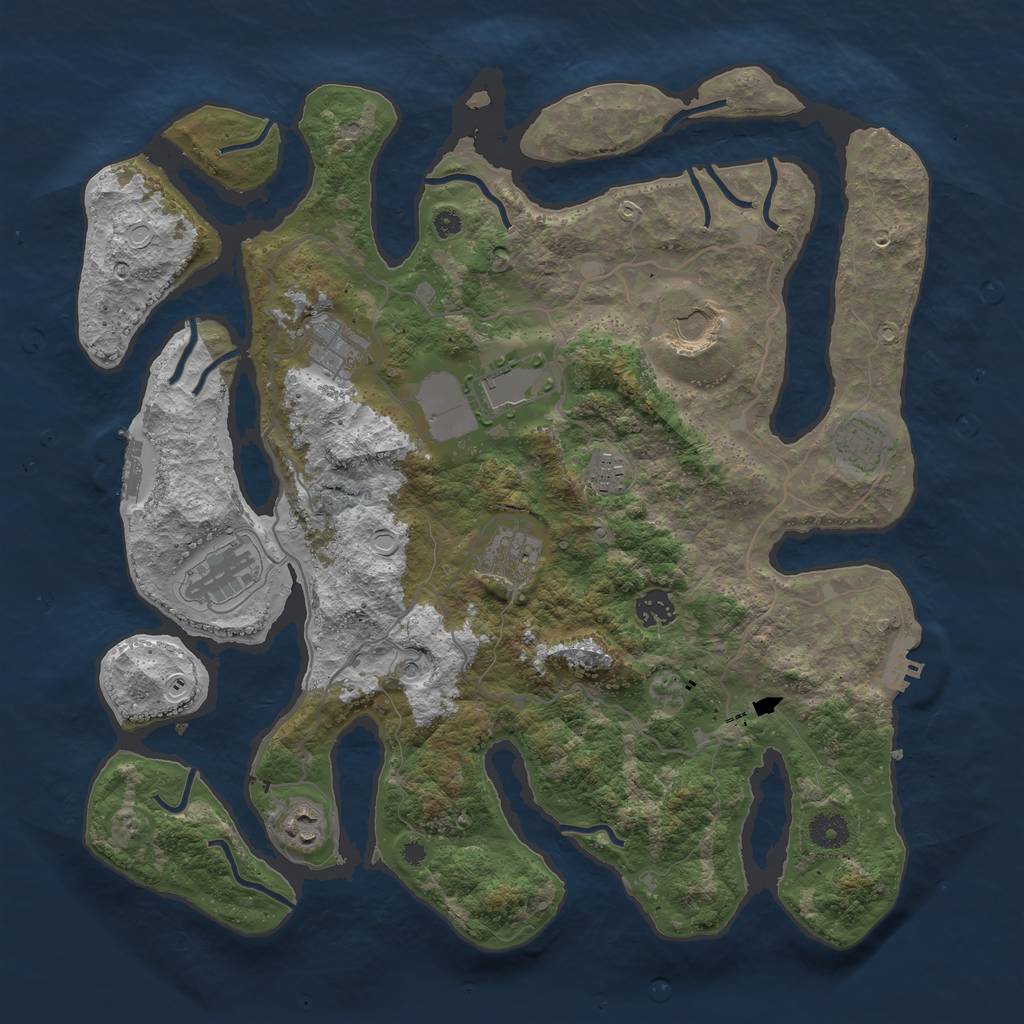 Rust Map: Procedural Map, Size: 4000, Seed: 1146287309, 20 Monuments